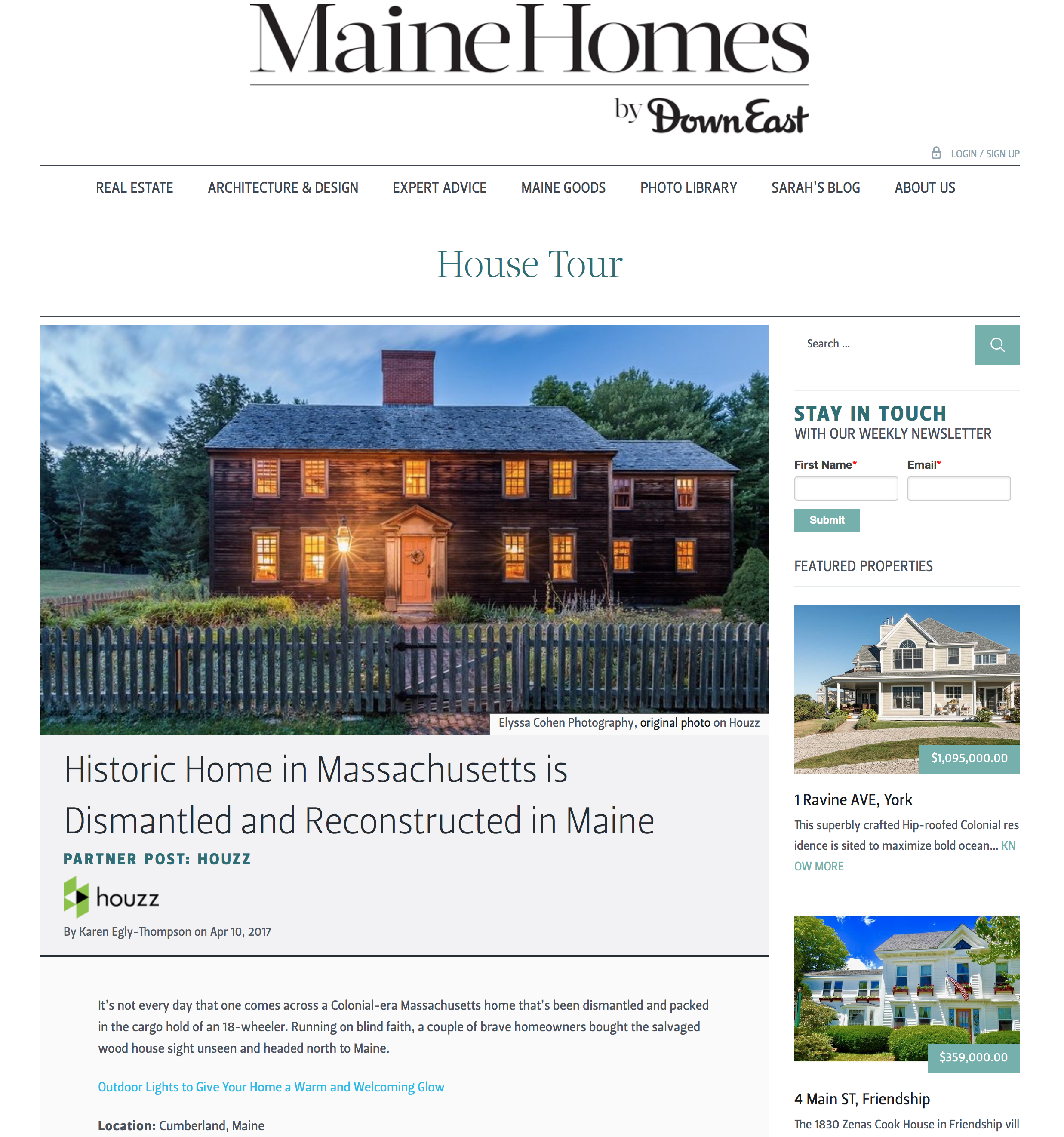 Maine Homes by Downeast Magazine Historic Home in Massachusetts is